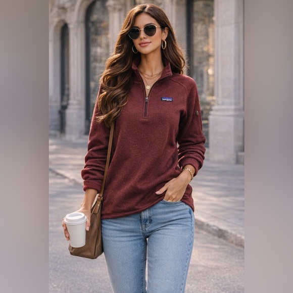 Patagonia Tops - Patagonia Women's Better Sweater Burgundy/Red 1/4 Zip